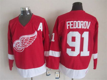 Sergei Fedorov Detroit Red Wings red Throwback jersey