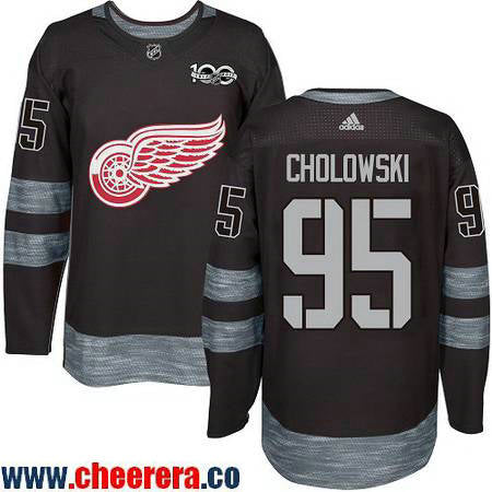 Dennis Cholowski Detroit Red Wings black jersey