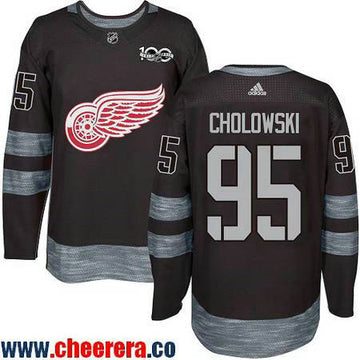 Dennis Cholowski Detroit Red Wings black jersey