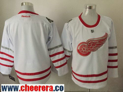 Custom Detroit Red Wings white Classic jersey