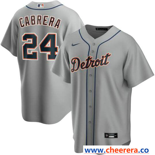 Miguel Cabrera Detroit Tigers gray jersey