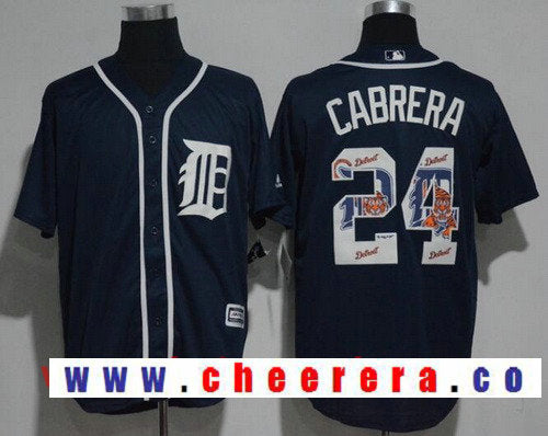 Miguel Cabrera Detroit Tigers navy jersey