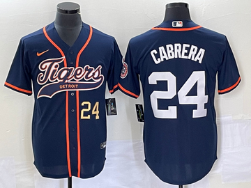 Miguel Cabrera Number Detroit Tigers navy jersey