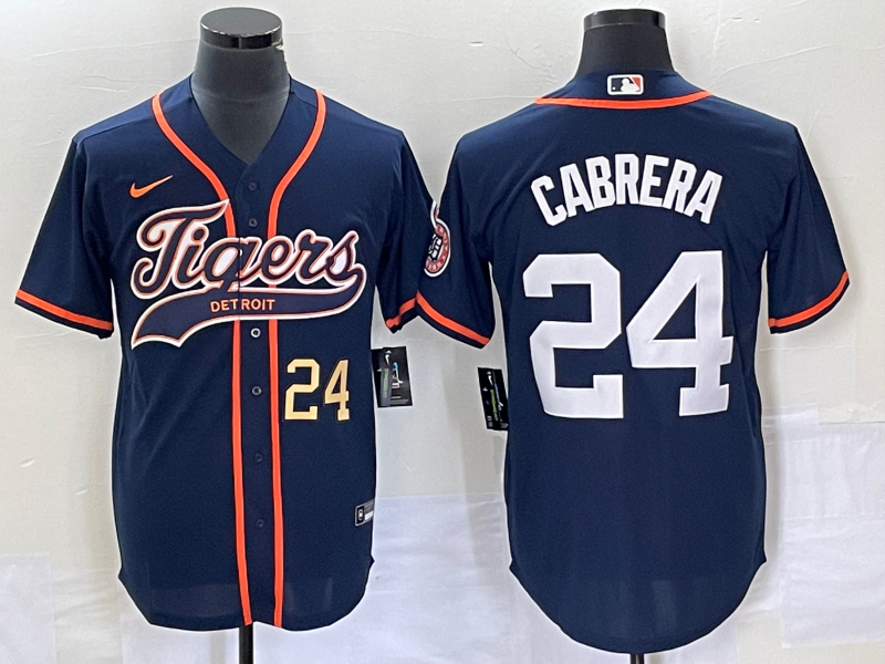 Miguel Cabrera Number Detroit Tigers navy jersey