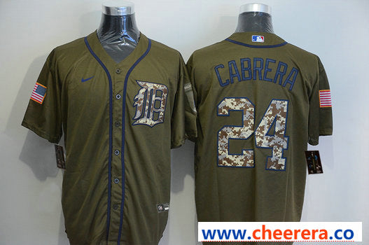 Miguel Cabrera Detroit Tigers olive jersey