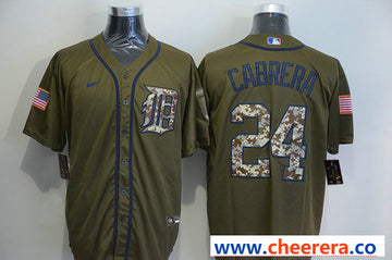 Miguel Cabrera Detroit Tigers olive jersey
