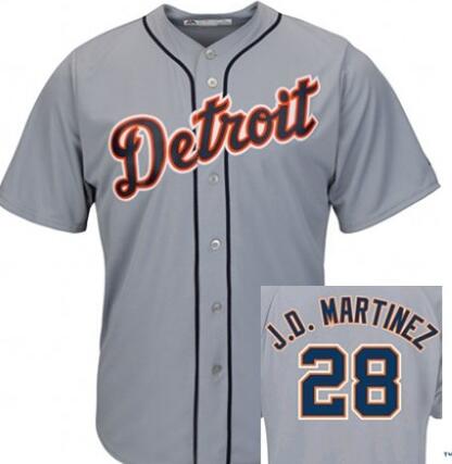 J. D. Martinez Detroit Tigers gray Road jersey