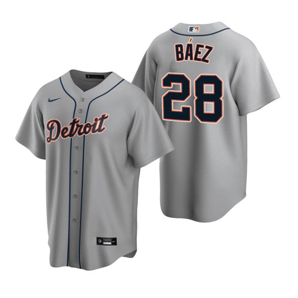 Javier Báez Detroit Tigers grey jersey