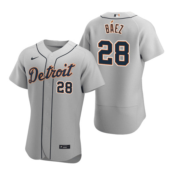Javier Báez Detroit Tigers grey jersey