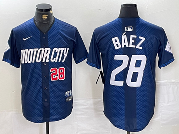 Javier Baez Number Detroit Tigers navy City Connect jersey
