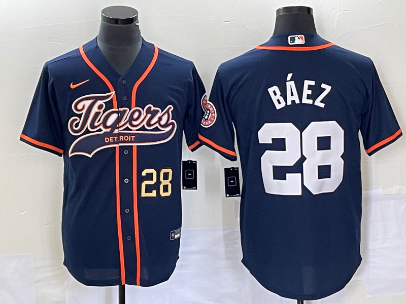 Javier Baez Number Detroit Tigers navy jersey