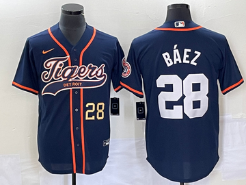 Javier Baez Number Detroit Tigers navy jersey