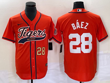 Javier Baez Number Detroit Tigers orange jersey