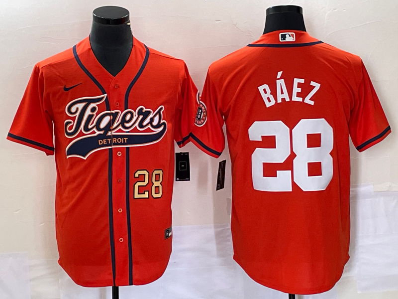 Javier Baez Number Detroit Tigers orange jersey