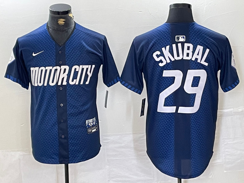 Tarik Skubal Detroit Tigers navy City Connect jersey