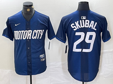 Tarik Skubal Detroit Tigers navy City Connect jersey