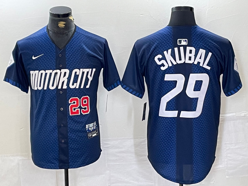 Tarik Skubal Number Detroit Tigers navy City Connect jersey