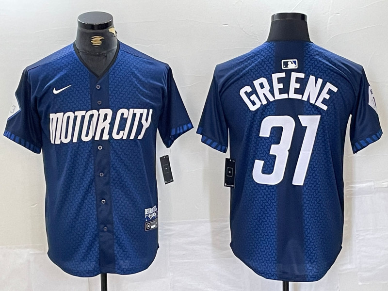 Riley Greene Detroit Tigers navy City Connect jersey