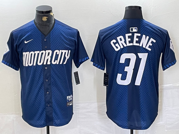 Riley Greene Detroit Tigers navy City Connect jersey
