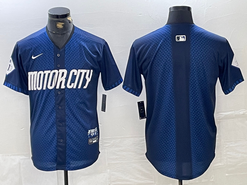 Custom Detroit Tigers navy City Connect jersey