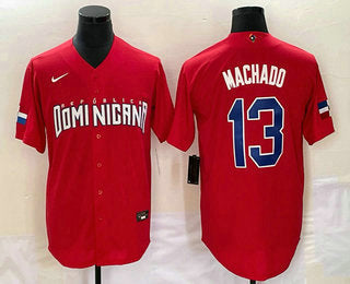 Manny Machado Dominican Republic Baseball red Classic jersey