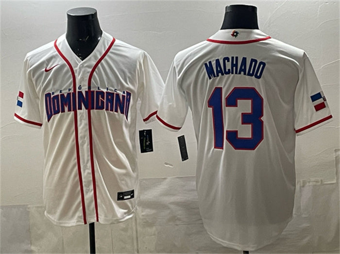 Manny Machado Dominican Republic Baseball white jersey