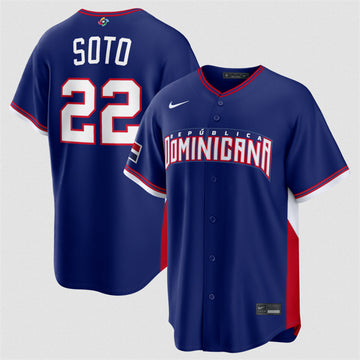 Juan Soto Dominican Republic Baseball navy jersey