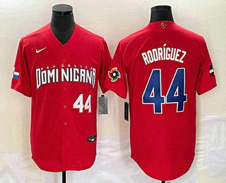 Julio Rodriguez Number Dominican Republic Baseball red Classic jersey
