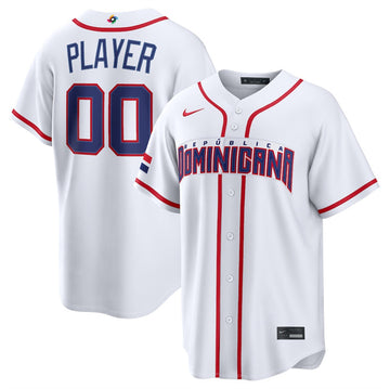 Custom Dominican Republic Baseball white jersey