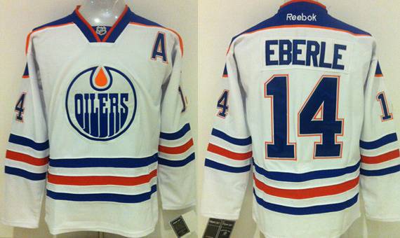 Jordan Eberle Reebok Edmonton Oilers white Away jersey
