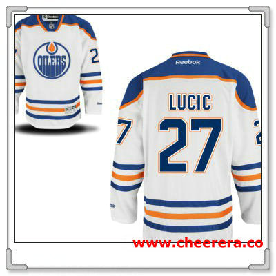 Milan Lucic Edmonton Oilers white Away jersey