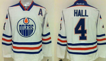Taylor Hall Reebok Edmonton Oilers white Away jersey