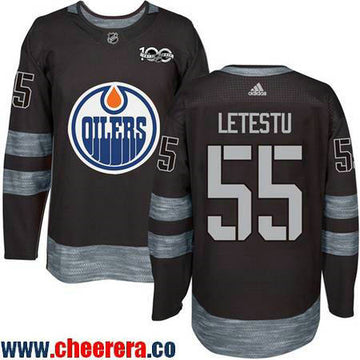 Mark Letestu Edmonton Oilers black jersey