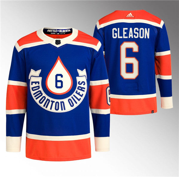 Ben Gleason Edmonton Oilers royal Heritage jersey