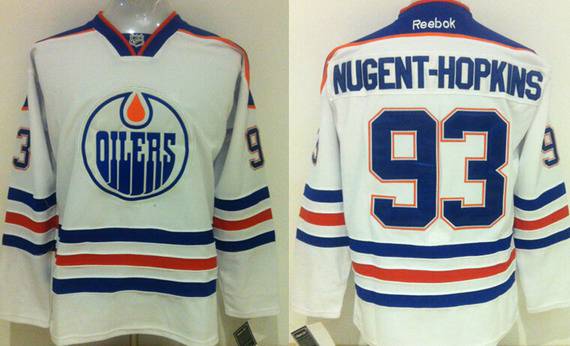 Ryan Nugent-Hopkins Reebok Edmonton Oilers white Away jersey