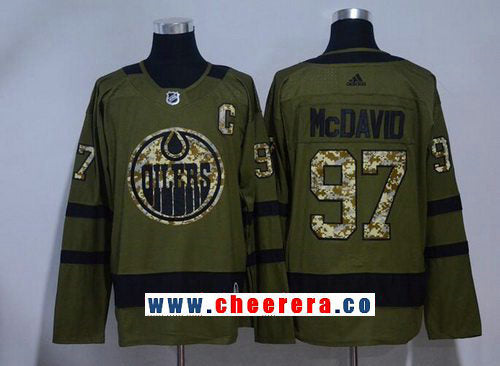 Connor McDavid Edmonton Oilers green Salute To Service jersey