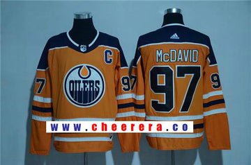 Connor McDavid Edmonton Oilers orange jersey