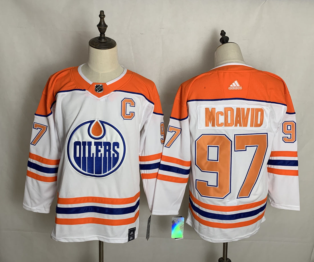 Connor McDavid Edmonton Oilers white Retro jersey