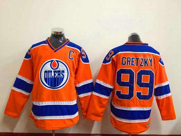 Wayne Gretzky Edmonton Oilers orange jersey