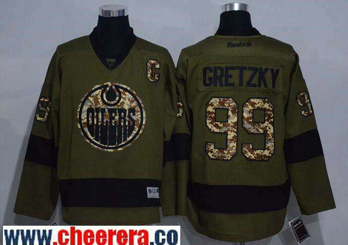 Wayne Gretzky Edmonton Oilers green Salute To Service jersey