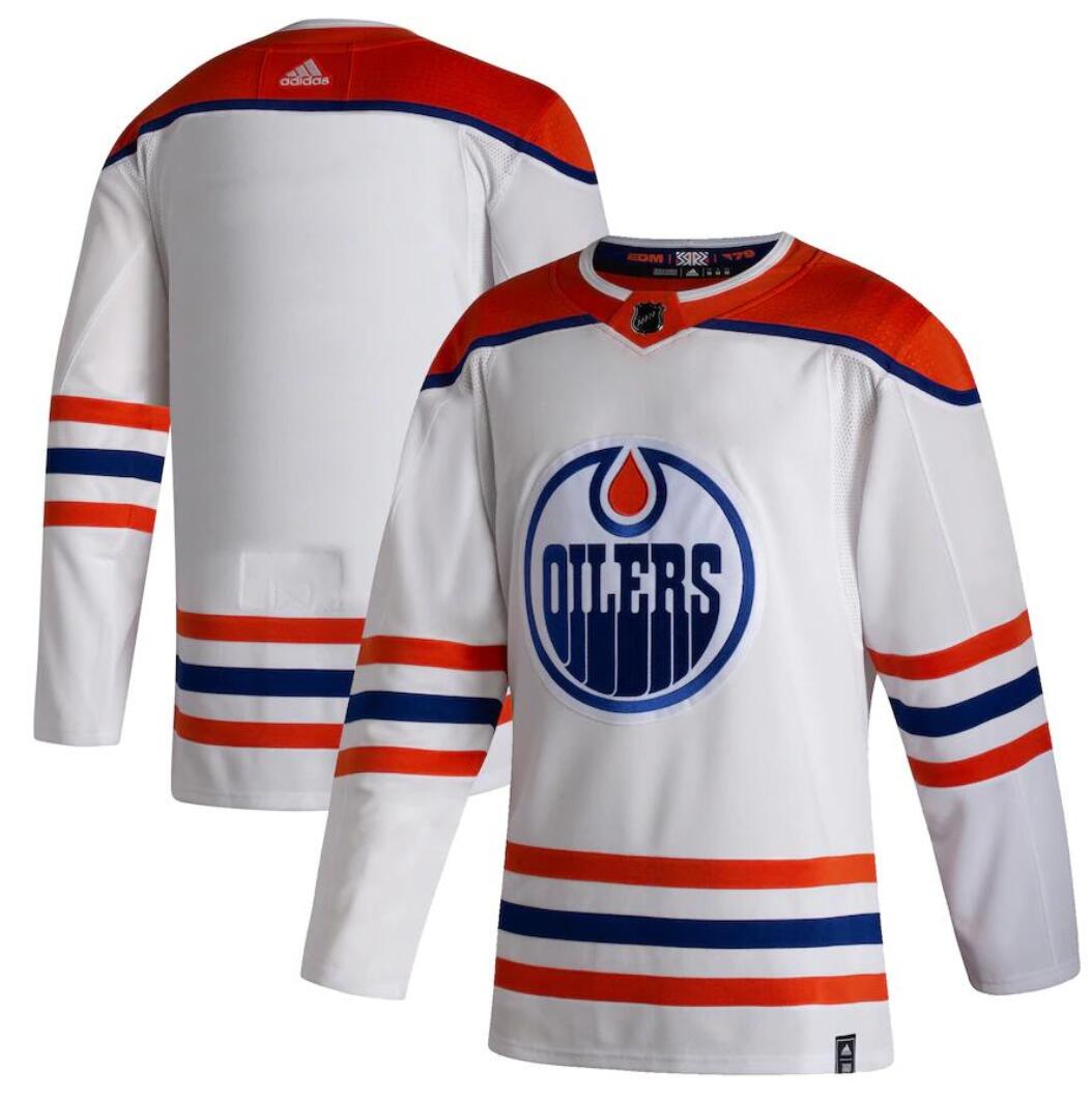 Custom Edmonton Oilers white Reverse Retro jersey