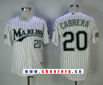 Miguel Cabrera Miami Marlins white Throwback jersey
