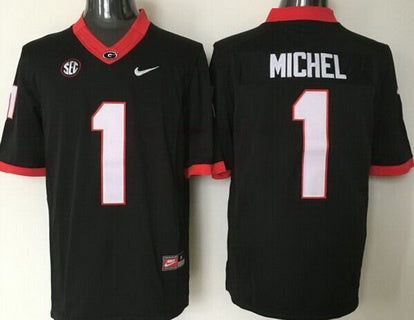 Sony Michel Georgia Bulldogs black Limited jersey