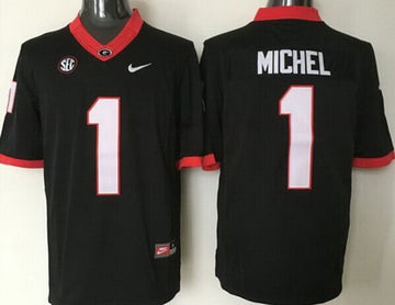Sony Michel Georgia Bulldogs black Limited jersey