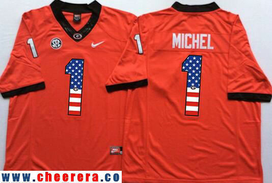Sony Michel Georgia Bulldogs red Fashion jersey