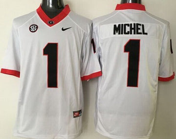 Sony Michel Georgia Bulldogs white Limited jersey