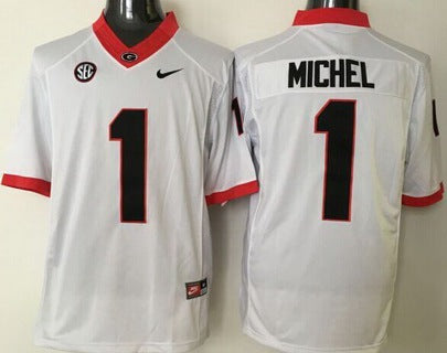 Sony Michel Georgia Bulldogs white Limited jersey