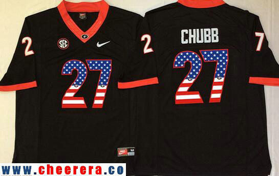 Nick Chubb Georgia Bulldogs black Fashion jersey