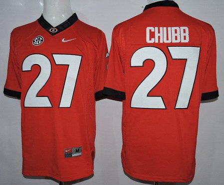 Nick Chubb Georgia Bulldogs red Limited jersey