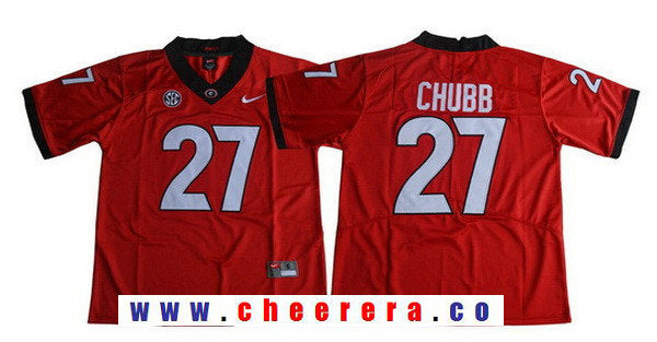 Nick Chubb Georgia Bulldogs red Limited jersey